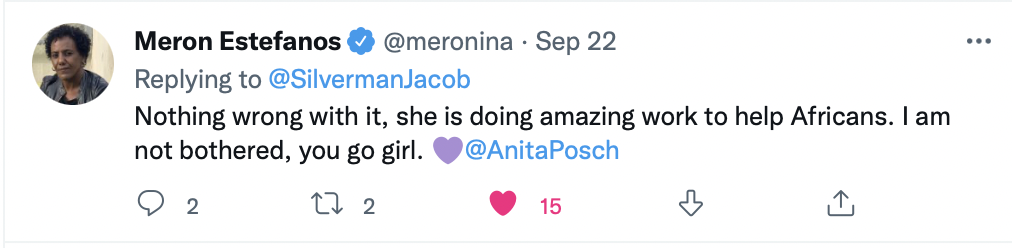 Meron Estefanos, human rights activist from Eritrea