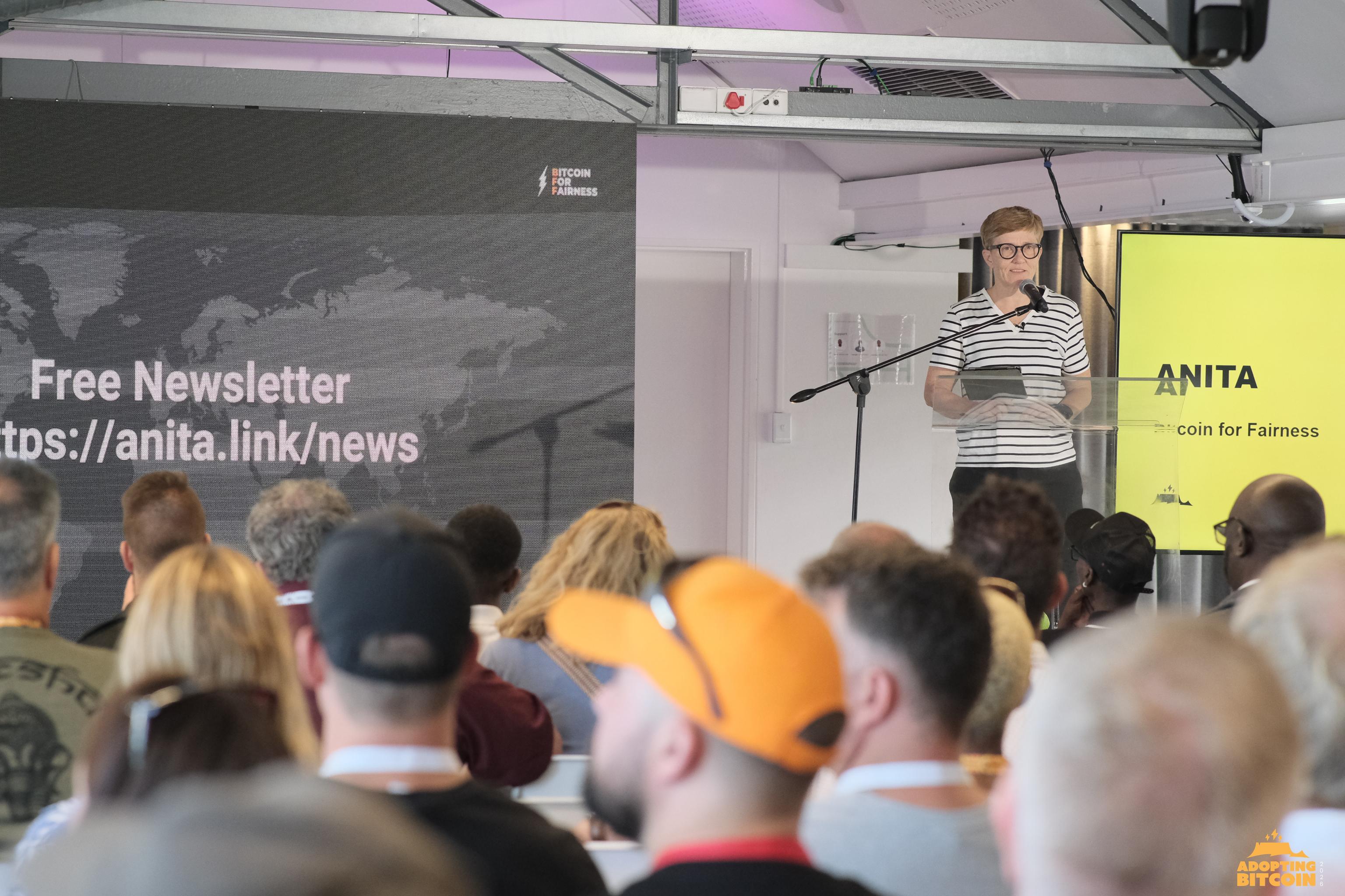 Anita at Adopting Bitcoin conference, Cape Town 2026